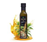 Natura Harmony Hemp Seed Oil 250 ml | Cold-Pressed & Unrefined Extra Virgin Edible Oil | Balanced Omega-6:Omega-3 | Light, Nutty Taste for Salads, Dressings & Cold Dishes | Vegan | Dark Glass Bottle