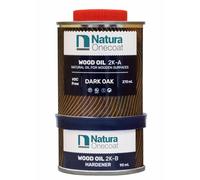Natura Onecoat 2 Component Wood Oil, 360 mL, Dark Oak, Easy to Apply, Very Low Odor, Linseed Oil, Interior Furniture & Flooring, Dries Fast, VOC/Solvent Free, Durable Hardwax Oil