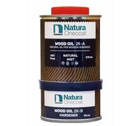 Natura Onecoat 2 Component Wood Oil, 360 mL, Natural Mist, Easy to Apply, Very Low Odor, Linseed Oil, Interior Furniture & Flooring, Dries Fast, VOC/Solvent Free, Hardwax Oil