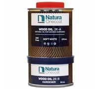 Natura Onecoat 2 Component Wood Oil, 360 mL, Soft White, Easy to Apply, Very Low Odor, Linseed Oil, Interior Furniture & Flooring, Dries Fast, VOC/Solvent Free, Durable Hardwax Oil