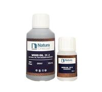 Natura Onecoat 2 Component Wood Stain Oil, 140 mL, Gray, Easy to Apply, Very Low Odor, Linseed Oil, Interior Furniture & Flooring, Dries Fast, VOC/Solvent Free, Durable Hardwax Oil