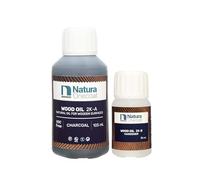 Natura Onecoat Wood Stain Oil - 8 m² - 140 ml, Charcoal - Wood Finish for Interior Furniture & Floor - Linseed Wood Oil - Fast-Drying-Environmentally Friendly-Extra Durable Hard Wax Oil-VOC Free