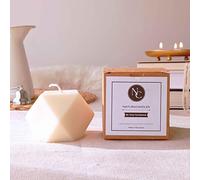 NaturaCandles - 100% Handmade Scented Candle with Geometric Design. Perfect for Decorating and Gift Giving. Natural Scent Without Being overpowering. (Fresh White)