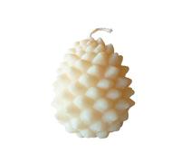 NaturaCandles - Christmas Decorative Candle in The Shape of a Pinecone. Perfect for Magical and Special Moments. 100% Handmade. Natural Aromas Without Being overpowering (Fresh White)