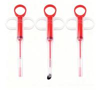 Naturahand 3PCS Pet Pill Shooter Plunger Popper for Small Cats Dogs Soft Tip Tablet Pusher Pet Medical Feeding Dispenser Tool for Small Animal(Red)