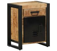 Bedside Cabinet Nightstand Bed Side Cabinet Solid Rough Wood Mango vidaXL