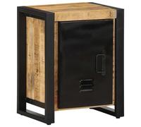 Bedside Cabinet Natural Solid Mango Wood with Iron Legs 40x30x51 cm Rustic Small