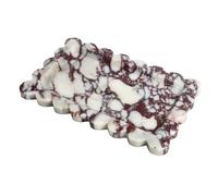 Natural 100% Marble Vanity Tray Luxury Scalloped Marble Storage Square Rectangle Tray for Home Decor Stone Tray for Bathroom Kitchen Candle Key (Rectangle-11.8 * 7.4-Calacatta Viola)