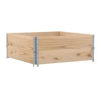 Pallet Collar Black Solid Pine Wood 100x100 cm Stackable Foldable 19.5cm Hinged