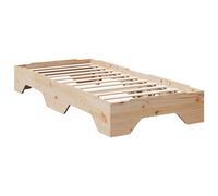 (natural, 100 x 200 cm) vidaXL Bed Frame No Mattress Stackable Bedrom Bed Base Bedstead Solid Wood