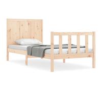 (natural, 100 x 200 cm) vidaXL Bed Frame Platform Bed with Headboard White Super King Size Solid Wood