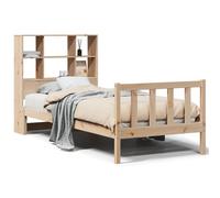 (natural, 100 x 200 cm) vidaXL Bookcase Bed without Mattress Bed Frame Home Bed Base Solid Wood Pine