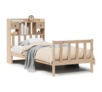 Bookcase Bed without Mattress Bed Frame Home Bed Base Solid Wood Pine vidaXL