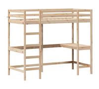 (natural, 100 x 200 cm) vidaXL Loft Bed with Desk Kids Bedroom Bed Frame Bunk Bed Solid Wood Pine