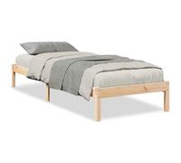 (natural, 100 x 220 cm) vidaXL Bed Frame Bedroom Wooden Bed Base Mattress Foundation Solid Pinewood
