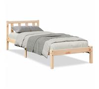 (natural, 100 x 220 cm) vidaXL Bed Frame Home Bedstead Bed Base Mattress Foundation Solid Pinewood