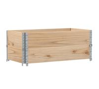 vidaXL Pallet Collars/Raised Bed Vegetable Planter Box - Stackable Solid Pine Wood, 100 x 50 x 41 cm - Brown