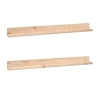 (natural, 110 x 11 x 9 cm) vidaXL 2x Solid Wood Pine Wall Shelves Home Picture Ledge Multi Colours/Sizes