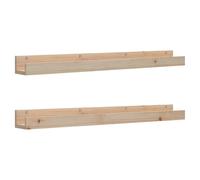 (natural, 110 x 12 x 9 cm) vidaXL 2x Solid Wood Pine Wall Shelves Home Picture Ledge Multi Colours/Sizes
