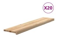 vidaXL Stair Treads 20 pcs Untreated 120x25x2 cm Solid Wood Oak