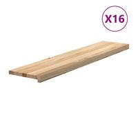 (natural, 120 x 30 x 2 cm/ 16 pcs) vidaXL Stair Treadss Step Mat Door Mat Tread Mat Untreated Solid Wood Oak