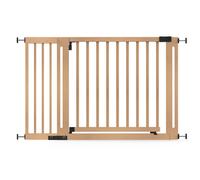 Safetots Wooden Elegance Gate, Natural, 125cm - 133cm, Pressure Fit Safety Gate, 73cm Extra Wide Doorway, Extra Wide Gate for Stairs, Hallways and Doors, Stylish Design Easy Installation