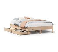 (natural, 135 x 190 cm) vidaXL Bed Frame Home Bed Base Mattress Foundation 100x200 cm Solid Wood Pine