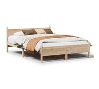 (natural, 135 x 190 cm) vidaXL Bed Frame without Mattress Bed Base Bedstead Solid Wood Pine