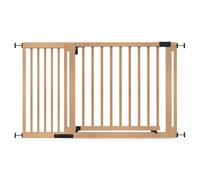 Safetots Wooden Elegance Gate, Natural, 135cm - 143cm, Pressure Fit Safety Gate, 73cm Extra Wide Doorway, Extra Wide Gate for Stairs, Hallways and Doors, Stylish Design Easy Installation