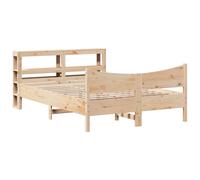 (natural, 140 x 200 cm) vidaXL Bed Frame with Headboard Bed Base White 100x200 cm Solid Wood Pine