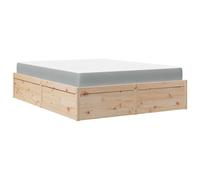 (natural, 140 x 200 cm) vidaXL Bed with Mattress Wax Brown Bedroom Bed Base Bedstead Solid Wood Pine