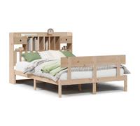 (natural, 140 x 200 cm) vidaXL Bookcase Bed without Mattress Bed 90x190 cm Single Solid Wood Pine
