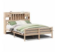(natural, 140 x 200cm) vidaXL Bookcase Bed without Mattress Home Bed Frame 100x200cm Solid Wood Pine