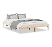(natural, 140 x 220 cm) vidaXL Bed Frame Bedroom Wooden Bed Base Mattress Foundation Solid Pinewood
