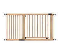 Safetots Wooden Elegance Gate, Natural, 145cm - 153cm, Pressure Fit Safety Gate, 73cm Extra Wide Doorway, Extra Wide Gate for Stairs, Hallways and Doors, Stylish Design Easy Installation