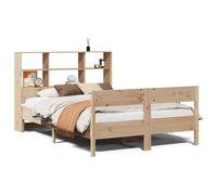 (natural, 150 x 200 cm) vidaXL Bookcase Bed without Mattress Bed Solid Wood Pine