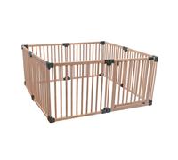 Safetots Wooden Play Den 160Cm X 160Cm, Natural Wood, 76Cm High, With Soft Foam Play Mat, Mocha, 180Cm X 180Cm