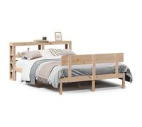 (natural, 160 x 200 cm) vidaXL Bed Frame with Headboard Bed Base Bedstead 100x200 cm Solid Wood Pine