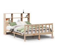 (natural, 160 x 200 cm) vidaXL Bookcase Bed without Mattress White 135x190 cm Double Solid Wood Pine