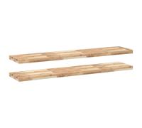 (natural, 160 x 30 x 4 cm/ 2 pcs) vidaXL Floating Shelves Wall Storage Shelf 4pcs Untreated Solid Wood Acacia