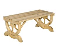 Natural 2-Seater Rustic Wooden Wheel Garden Bench Outsunny