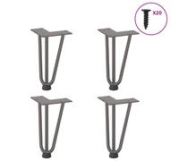 (natural, 20 cm) vidaXL Hairpin Table Legs Hairpin Legs Coffee Table leg 4 pcs Solid Steel