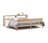 (natural, 200 x 200 cm) vidaXL Bed Frame with Headboard Bed Base Bedstead 100x200 cm Solid Wood Pine