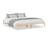 (natural, 200 x 210 cm) vidaXL Bed Frame Bedroom Wooden Bed Base Mattress Foundation Solid Pinewood