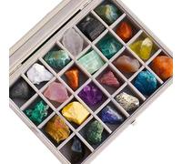 Natural 24pcs Large Healing Crystals Set with Storage Box,Tumbled Stone and Gemstones Bulk, Natural Polished Stones Rocks and Quartz Crystal, Chakra Stone for Reiki, Meditation, Home Decorate Crystal