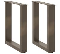 vidaXL Coffee Table Legs U-Shaped 2 pcs Natural Steel 28x(42-43) cm Steel