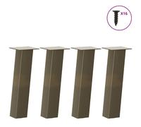 Coffee Table Legs Black 30cm Powder-Coated Steel Square 4pcs with Pads Incl.
