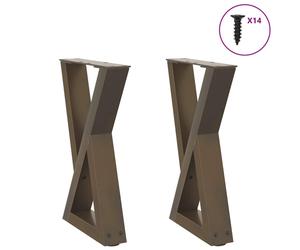 (natural, 38 x (42-43.3) cm) vidaXL Coffee Table Legs 2 pcs Black 60x(30-31.3) cm Steel