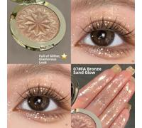 Natural 3D Glow Highlighter for bronze Sands Fine Sparkle Natural(B) | Subtle dimensional glow, natural 3D effect, for bronze sands color, enhances for contours, sculpted appearance