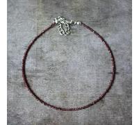 Natural 3mm Garnet Beaded Burgundy Stone Choker Crystal Necklace-24 in